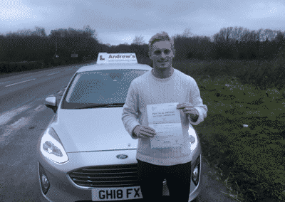 Henry from Glan Conwy after his driving test.