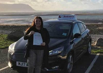 Rachel from Llandudno after taking her driving test