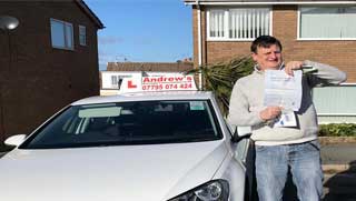 Ste from LLandudno Junction after passing his driving test.