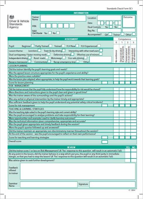 ADI Standards Check Marking Form