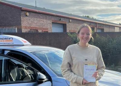 Cora at Rhyl Driving Test Centre