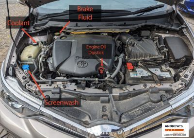 Toyota Auris 1.6 Diesel engine diagram clearly marked for show me tell me questions