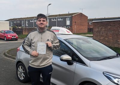 Leon in Rhyl with Jack Nettletons Driving Instructor car