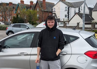 Dylan in Rhyl after passing driving test