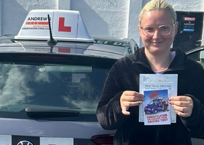 Samara Bowyer at Rhyl Driving Test Centre