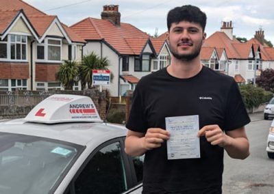 Rhys with Jacks Instructor Car in Colwyn Bay